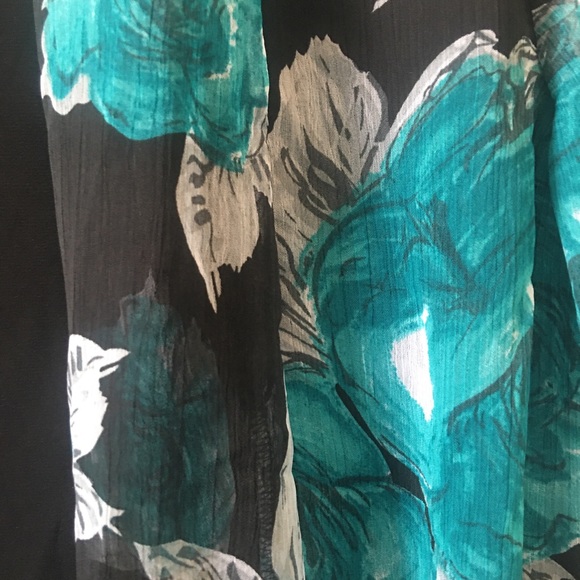 Vamp teal black white all-in-one never wrinkle top Size L - Picture 4 of 9